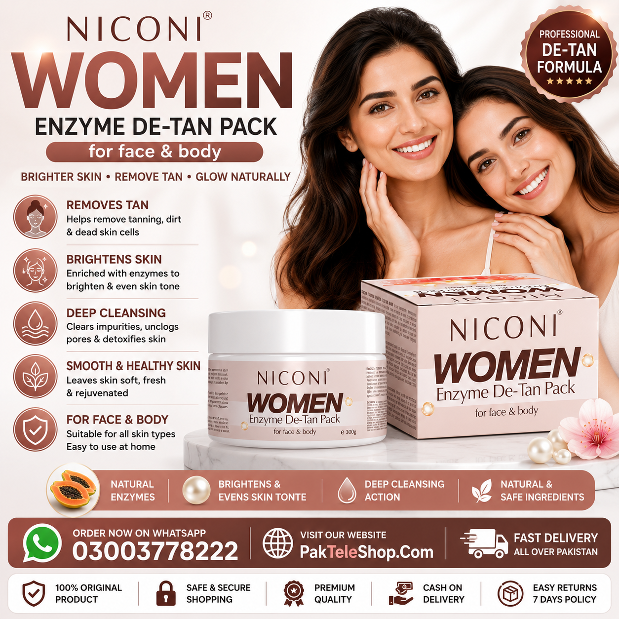 Buy Niconi Women Enzyme De-Tan Pack Online in Pakistan at Best Price