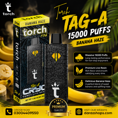 Torch THC-A Cryo Cured Live Resin Disposable 7.5G In Pakistan- 03004409550- Darazshops.com