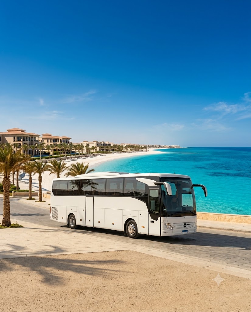 Mercedes 50 Seater Bus Rental | Day Use El Alamein with Professional Driver