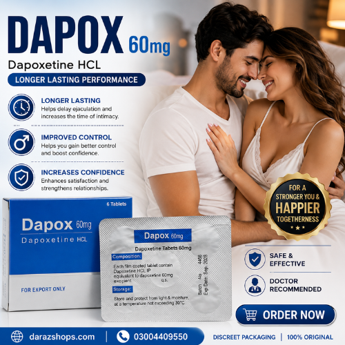 Dapox 60mg Dapoxetine HCI Tablets In Pakistan- 03004409550- darazshops.com