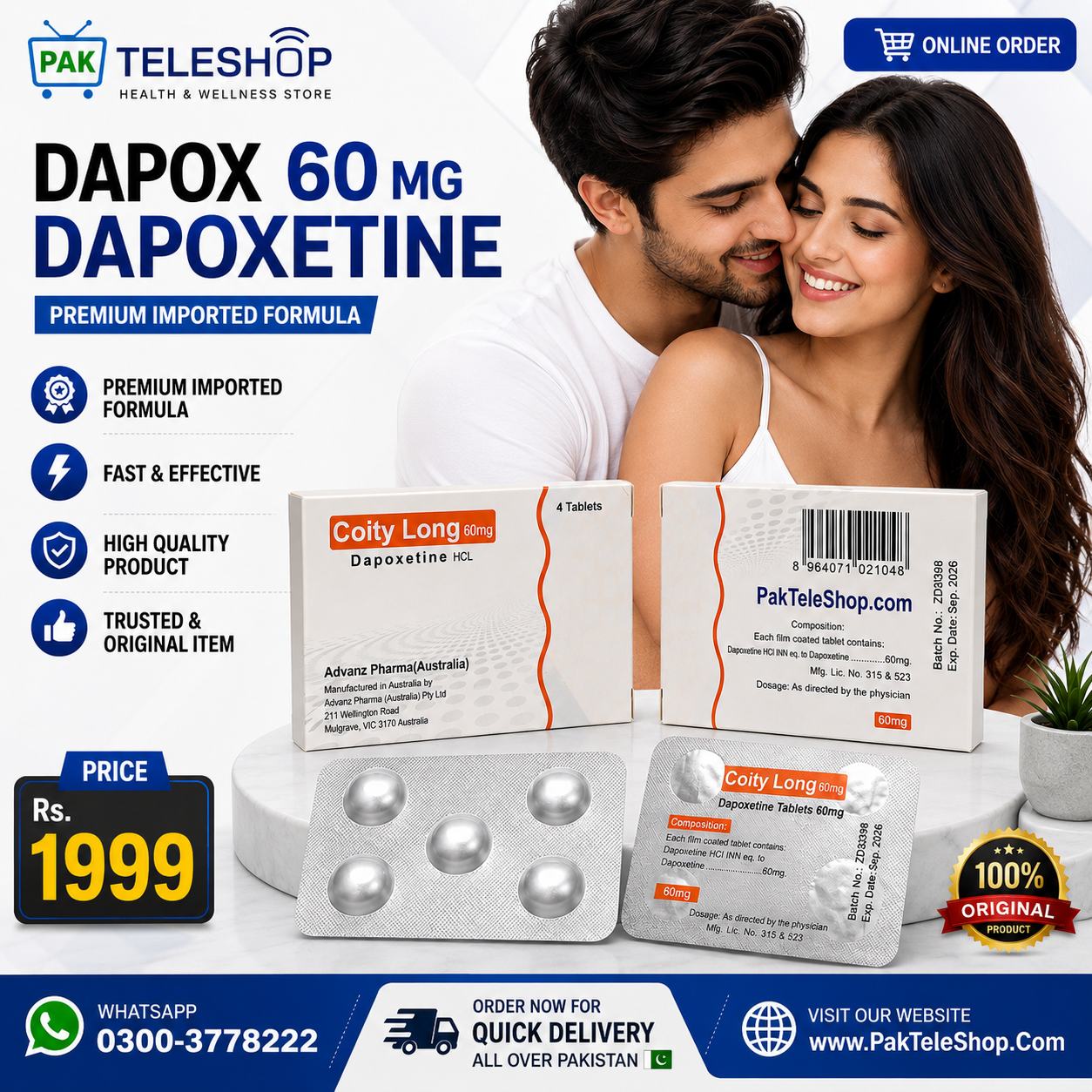 Dapox 60 mg Tablets Price in Pakistan Online Order Now 0300-3778222