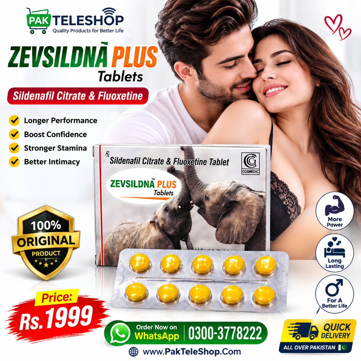 Zevsildna Plus Tablet in Pakistan – Timing tablets Price In Pakistan – 0300-3778222