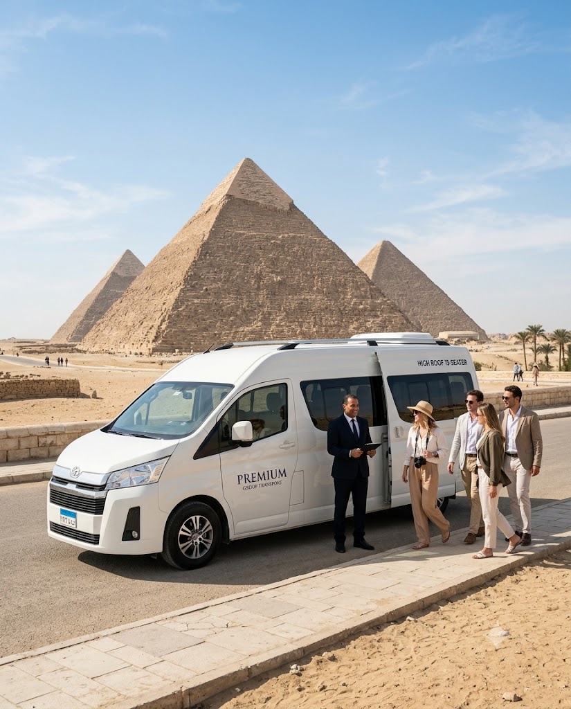 Toyota Hiace 13 Seater Minibus Rental with Professional Driver for Cairo, North Coast, Hurghada 