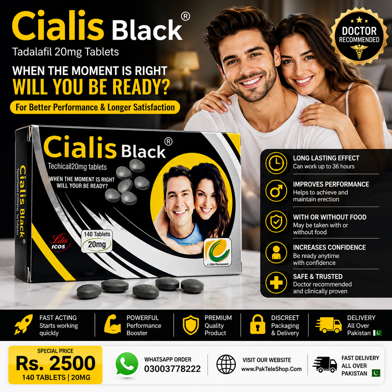 Cialis Black Tablet 20mg | Long-Lasting Performance Support
