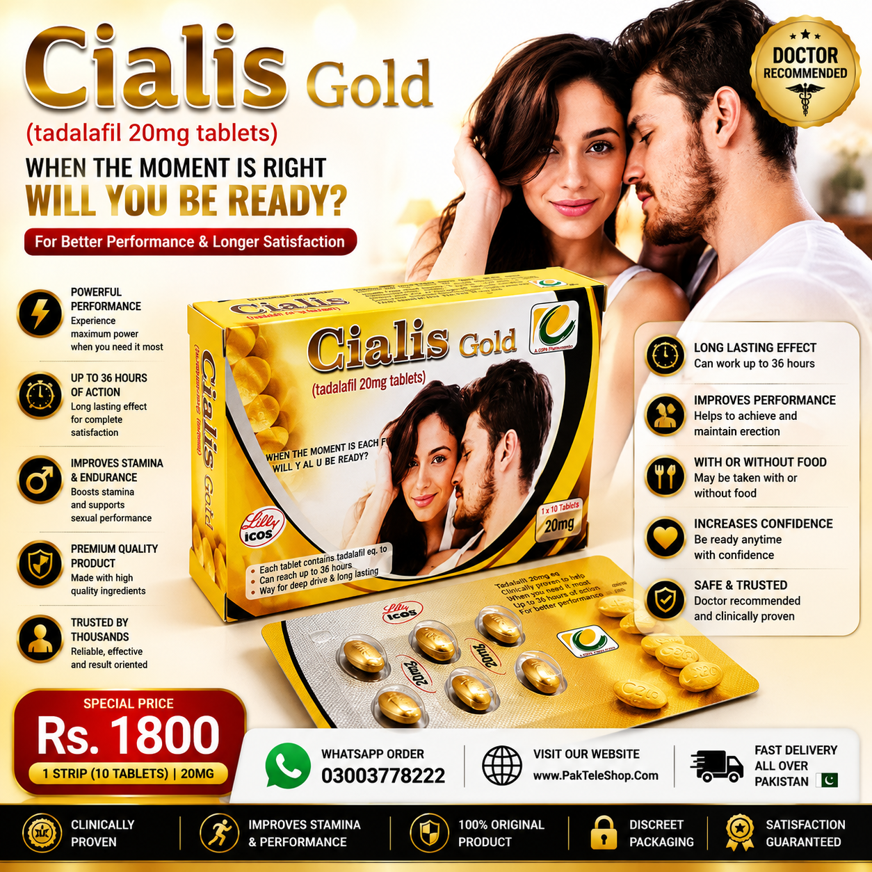 Cialis Gold 20mg Tablets Imported Price In Pakistan | PakTeleShop