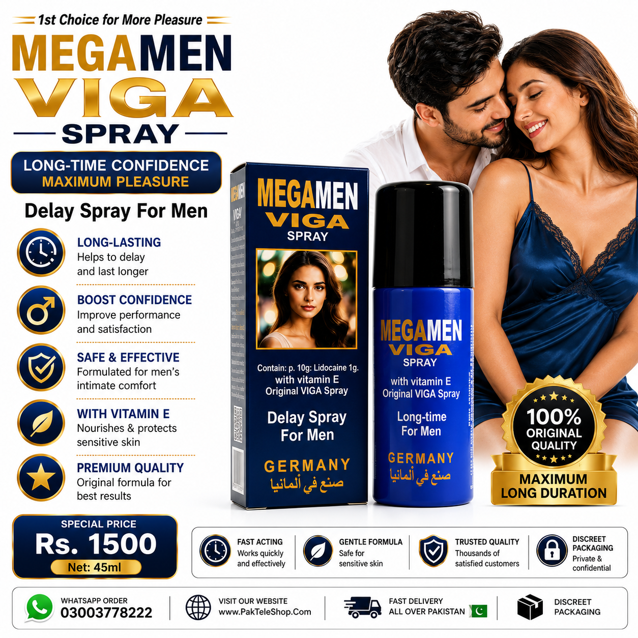 Mega Men Viga Spray | Delay Spray for Men PakTeleShop - 0300-3778222
