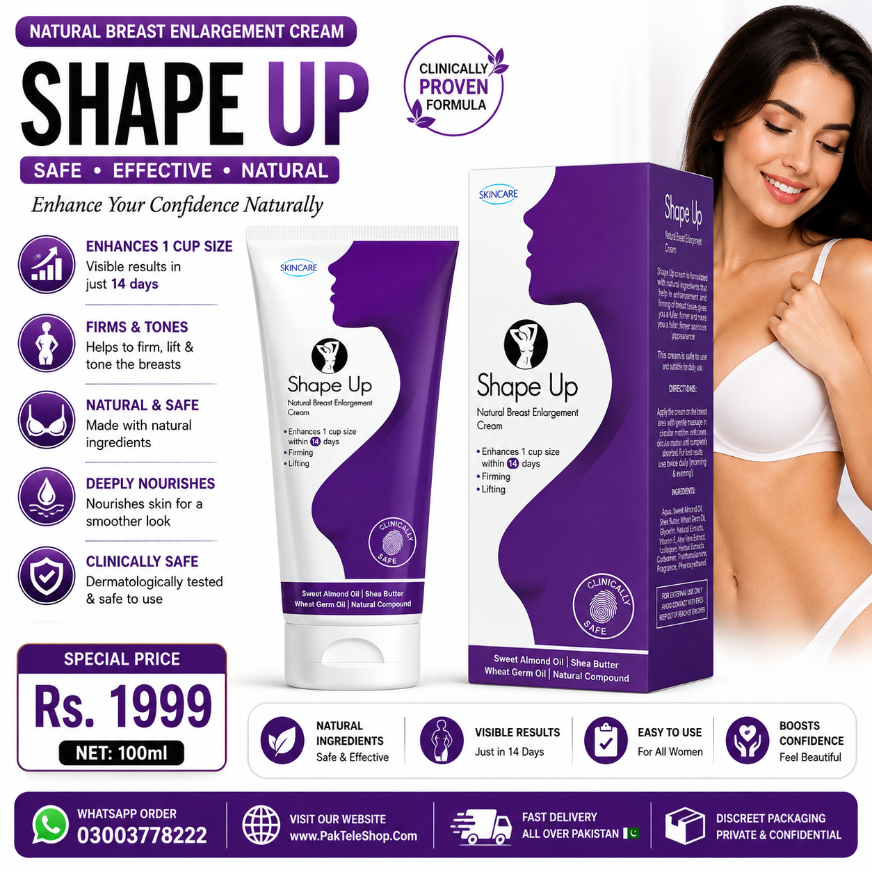 Shape Up Breast Cream Price in Pakistan – Premium Body Care Cream for Women