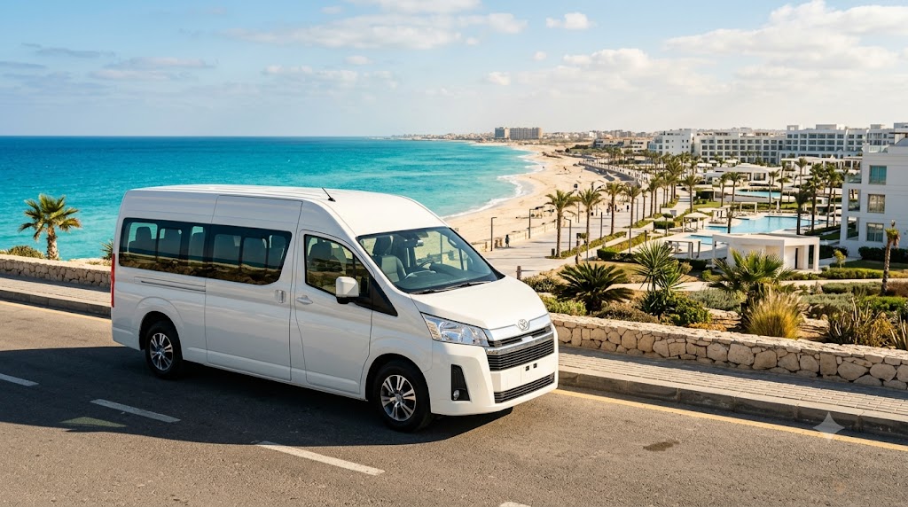 Toyota Hiace 13 Seater Rental with Driver from Cairo to Alamein and North Coast for Families