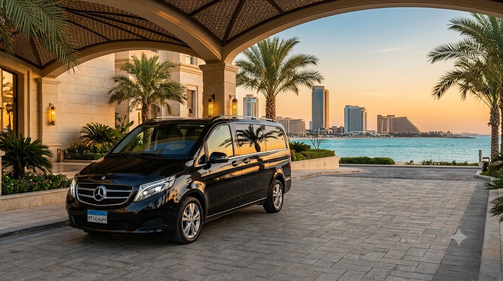 Mercedes Viano Luxury Van Rental with Driver from Cairo to Alamein and North Coast Hotels