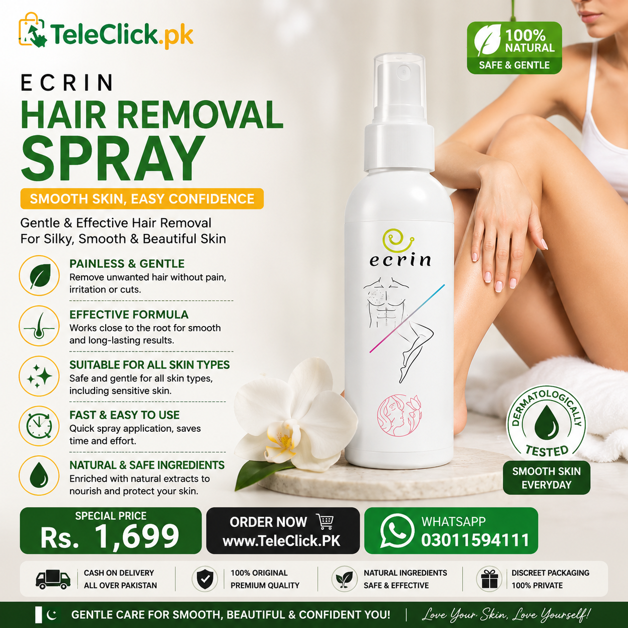 Ecrin Hair Removal Spray in Pakistan – Buy Original from  TeleClick.pk