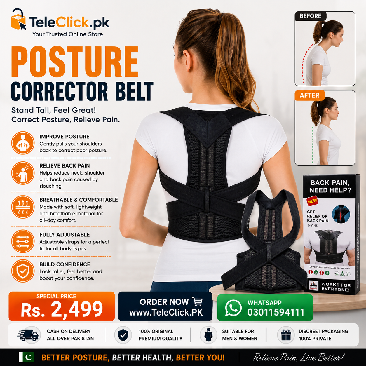 Posture Corrector Belt in Pakistan – Buy Original from TeleClick.pk