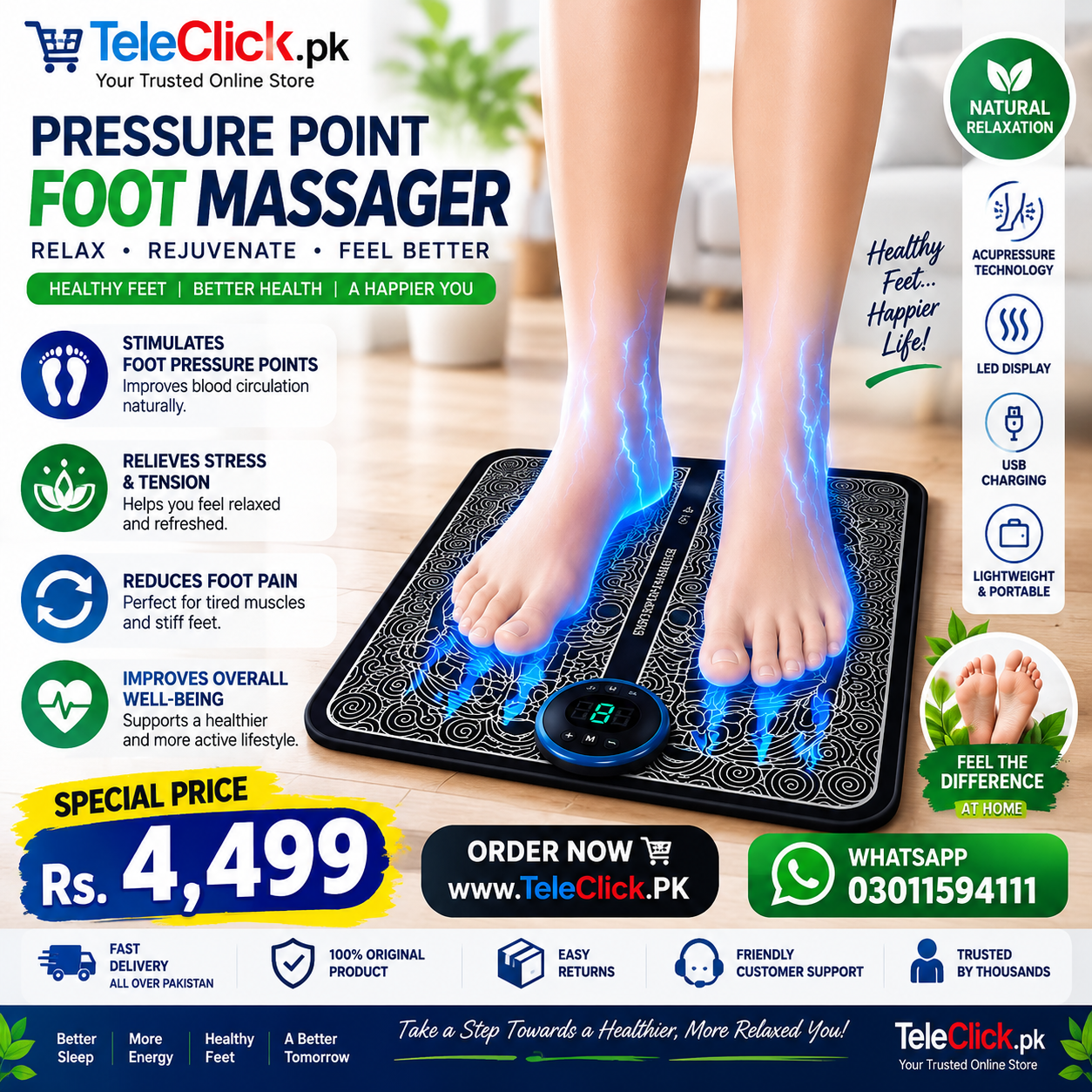 Pressure Point Foot Massager in Pakistan – 0301-1594111 TeleClick.pk