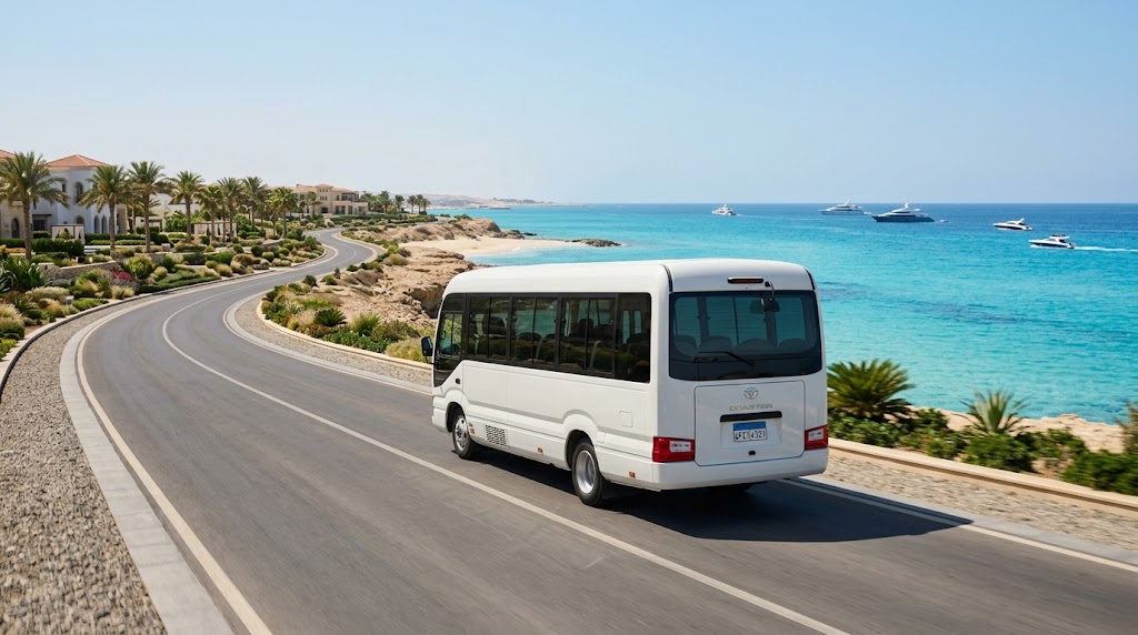Toyota Coaster Rental 21 Seater from Cairo to Ras El Hekma