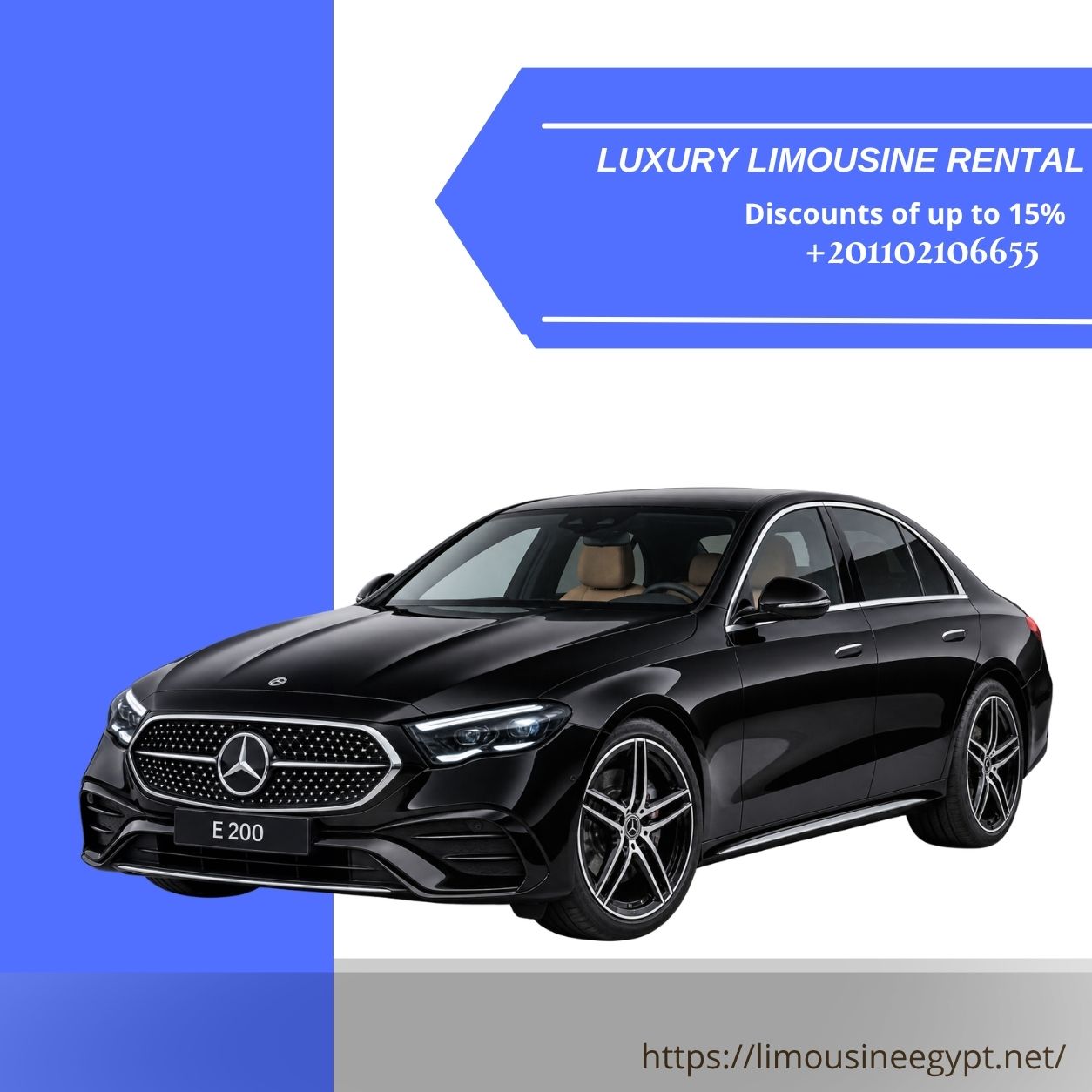???? Mercedes E200 Rental with Professional Chauffeur | Cairo Airport → Fairmont Hotel