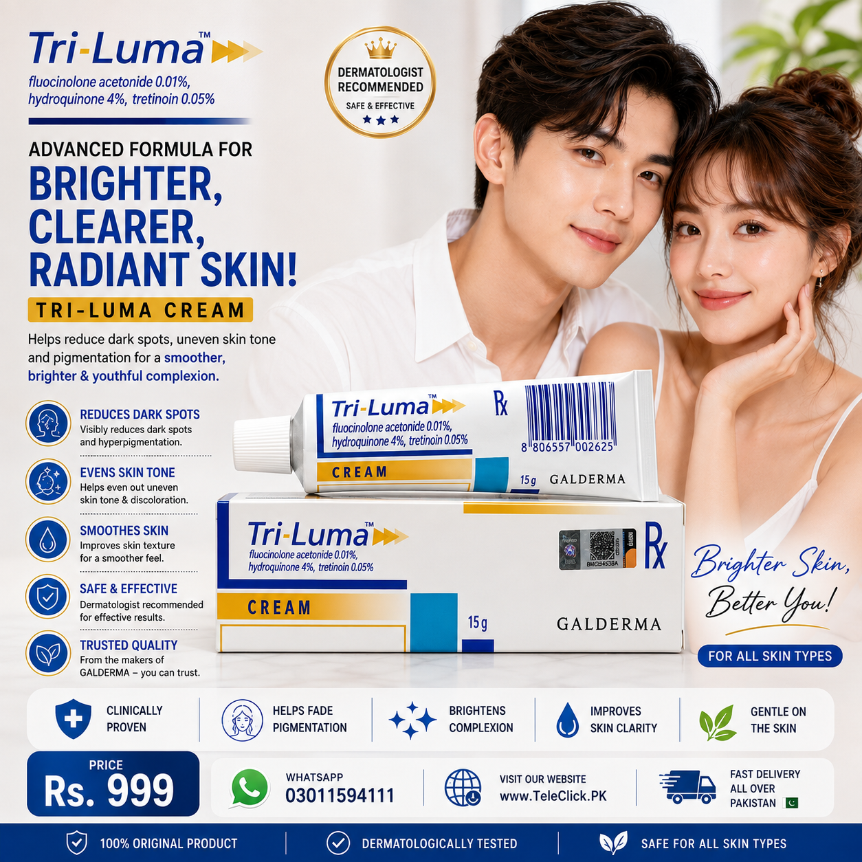 Tri Luma Cream In Pakistan – Advanced Skin Brightening & Dark Spot Care Cream