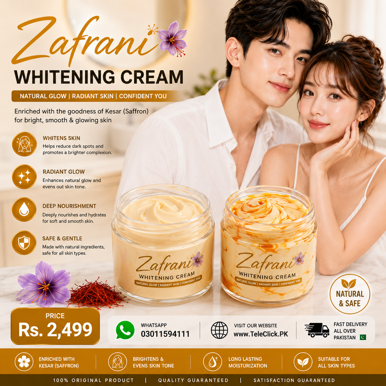 Zafrani Whitening Cream Price In Pakistan | Shop Now: TeleClick.Pk