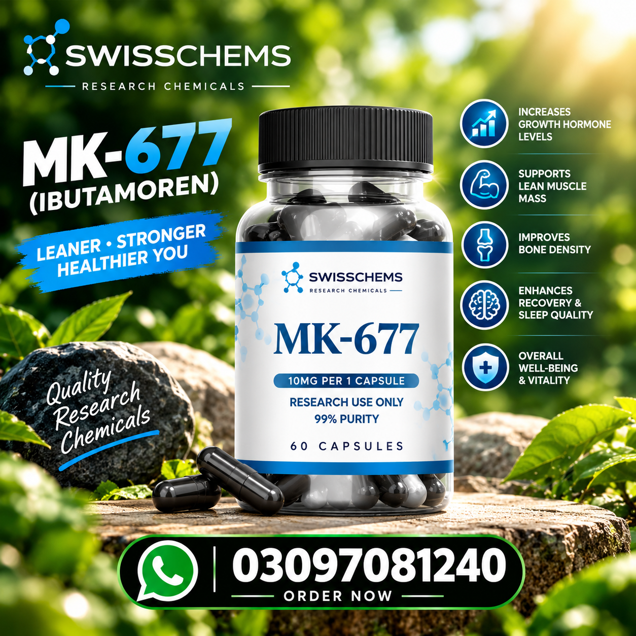 Nextchems Mk-677 (Ibutamoren) 10mg – 60 Capsules In Pakistan